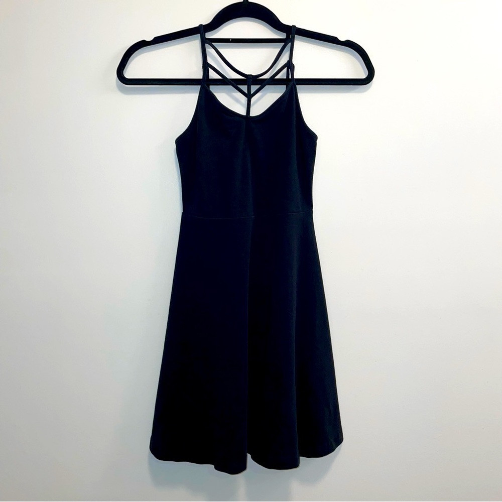 Express Strappy Little Black Skater Dress Size XS